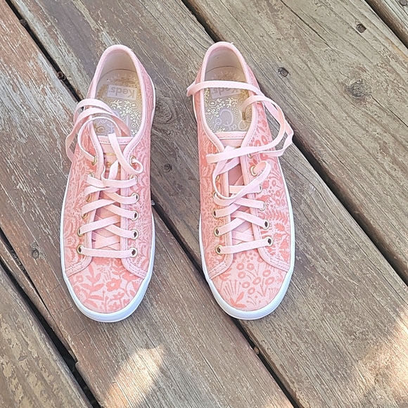 Keds Rifle paper Co peachy pink sneakers 5 - Picture 1 of 3